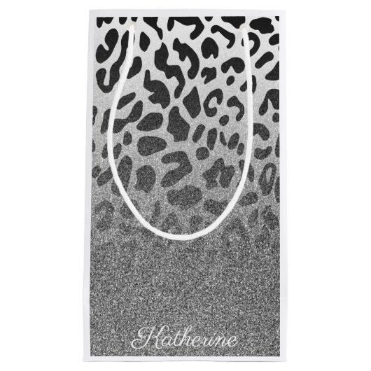 Glitzer Leopard Print Kleine Geschenktüte (Vorderseite)