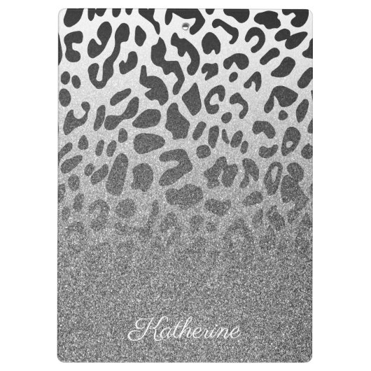 Glitzer Leopard Print Klemmbrett (Rückseite)