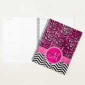 Glitzer Leopard Print Monogram, Hot Pink Imitats Planer (Anzeige)