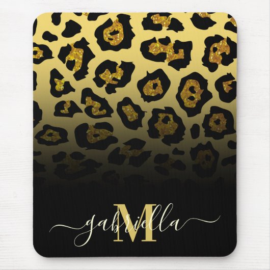 Glitzer Leopard Print Mousepad (Vorne)