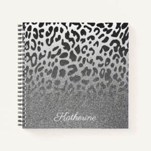 Glitzer Leopard Print Notizblock