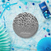 Glitzer Leopard Print Pappteller (Party)