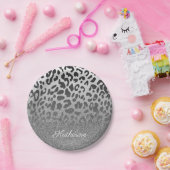 Glitzer Leopard Print Pappteller (Party)