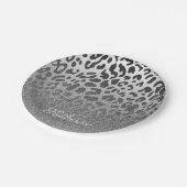 Glitzer Leopard Print Pappteller (Schrägansicht)