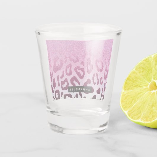 Glitzer Leopard Print Schnapsglas (Rückseite)