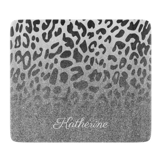 Glitzer Leopard Print Schneidebrett (Vorderseite)