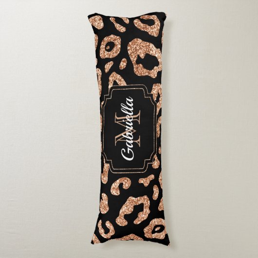 Glitzer Leopard Print Seitenschläferkissen (Vorderseite Vertikal)