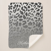 Glitzer Leopard Print Sherpadecke (Vorderseite)