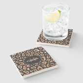 Glitzer Leopard Print Steinuntersetzer (Seitenansicht)