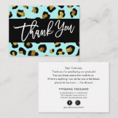 GLITZER LEOPARD PRINT Vielen Dank für Ihren Kauf Begleitkarte (Vorne/Hinten)