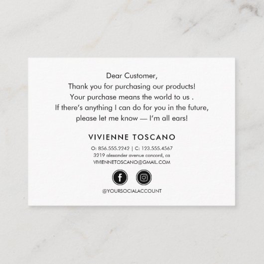 GLITZER LEOPARD PRINT Vielen Dank für Ihren Kauf Begleitkarte (Rückseite)