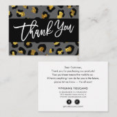 GLITZER LEOPARD PRINT Vielen Dank für Ihren Kauf Begleitkarte (Vorne/Hinten)