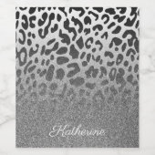 Glitzer Leopard Print Weinetikett (Einzelnes Label)