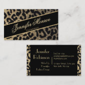 Glitzer-Leopard-Schwarzes und Gold Visitenkarte (Vorne/Hinten)
