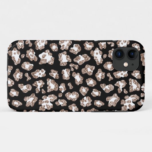Glitzer-Leopardtelefonkasten Case-Mate iPhone Hülle (Rückseite (Horizontal))