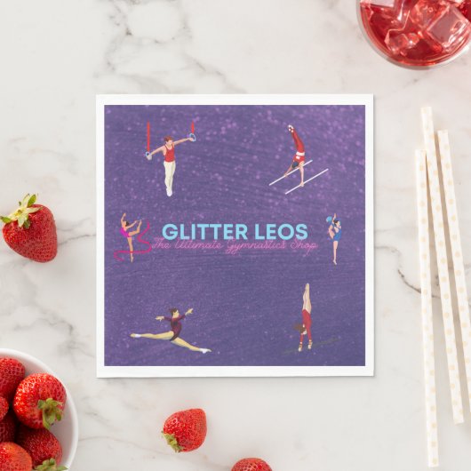 Glitzer Leo's - The Ultimate Gymnastics Shop Serviette (Beispiel)