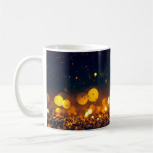 Glitzer-Lichter grunzen Hintergrund, Glitzer defok Kaffeetasse