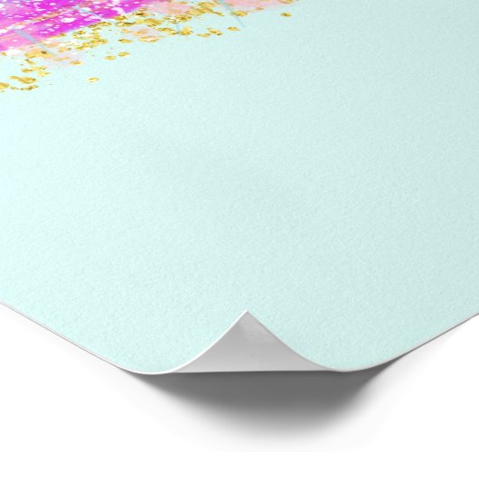 Glitzer Liebe Farbiges Poster (Ecke)