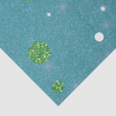 Glitzer Light Polka Dots White Green Christmas Seidenpapier (Ausschnitt)
