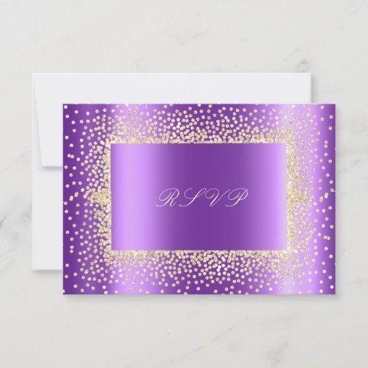 Glitzer Lila Amethyst Gold UAWG Krystal RSVP Karte (Vorderseite)