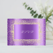 Glitzer Lila Amethyst Gold UAWG Krystal RSVP Karte (Stehend Vorderseite)