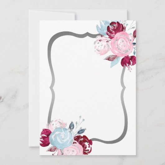 Glitzer Lila Blank Einladung (Vorderseite)