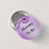 Glitzer Lila Blume Bokeh Mommy zu sein Button (Vorne & Hinten)