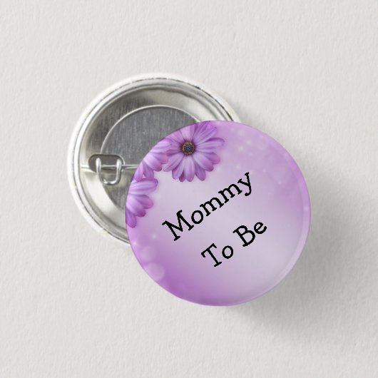 Glitzer Lila Blume Bokeh Mommy zu sein Button (Vorne & Hinten)