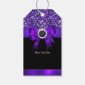 Glitzer Lila Bow Black Pearl Jewel Geschenkanhänger (Rückseite)
