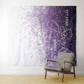 Glitzer Lila Confetti Hochzeit Hintergrund Empfang Wandteppich (Beispiel (Horizontal))