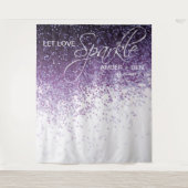 Glitzer Lila Confetti Hochzeit Hintergrund Empfang Wandteppich (Vorderseite)