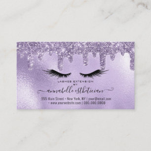 Glitzer Lila Eyelash Verlängerung Ernennung Visitenkarte