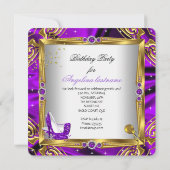 Glitzer Lila High Heel Schuhe Gold Weiße Seide Einladung (Rückseite)