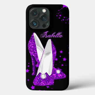 Glitzer Lila High Heels Black Case-Mate iPhone Hülle