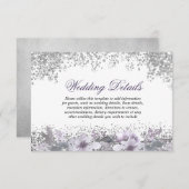 Glitzer Lila Hochzeitsempfehlung Details Einladung (Vorne/Hinten)