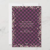 Glitzer Lila Kariert Gold 3 Foto Frohe Weihnachten (Rückseite)