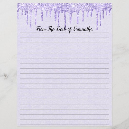 Glitzer Lila Lined Stationary (Vorderseite)