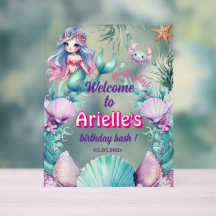 Glitzer Lila Mermaid Geburtstag