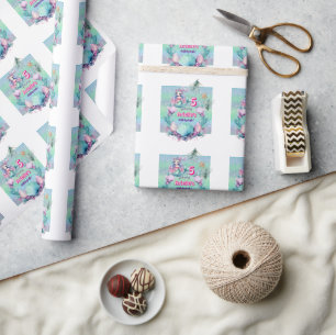 Glitzer Lila Mermaid Geburtstag Geschenkpapier