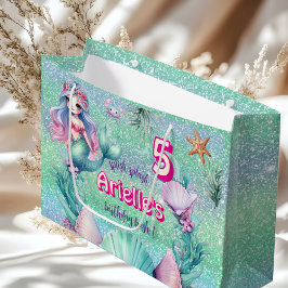 Glitzer Lila Mermaid Geburtstag Große Geschenktüte