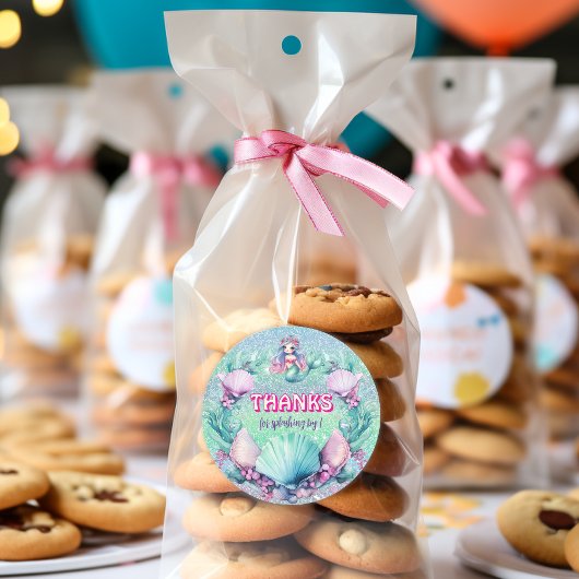 Glitzer Lila Mermaid Geburtstag Runder Aufkleber