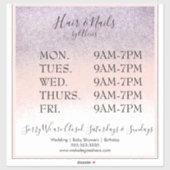 Glitzer Lila Pink Salon Business Signaturaufkleber Aufkleber (Blatt)