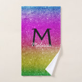 Glitzer Lila Rosa Gelb Gelb Moderne Badhandtuch Set (Handtuch)