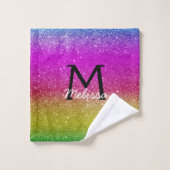 Glitzer Lila Rosa Gelb Gelb Moderne Badhandtuch Set (Waschlappen)