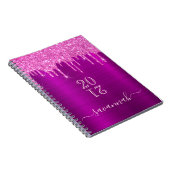 Glitzer lila rosa Monogramm mädchenhaft Tagebuch 2 (Rechte Seite)