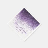 Glitzer Lila & Silver Confetti-Papier Serviette (Ecke)