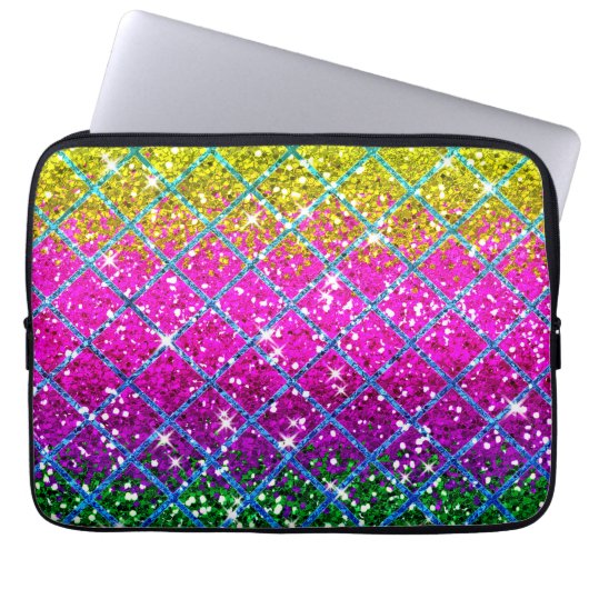 Glitzer Lila Snakeskin Laptopschutzhülle (Vorderseite)