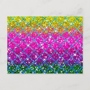 Glitzer Lila Snakeskin Postkarte