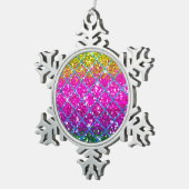 Glitzer Lila Snakeskin Schneeflocken Zinn-Ornament (Rechts)