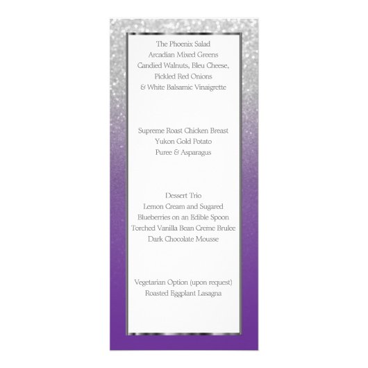 Glitzer lila und Silver - Menü (Hinten)